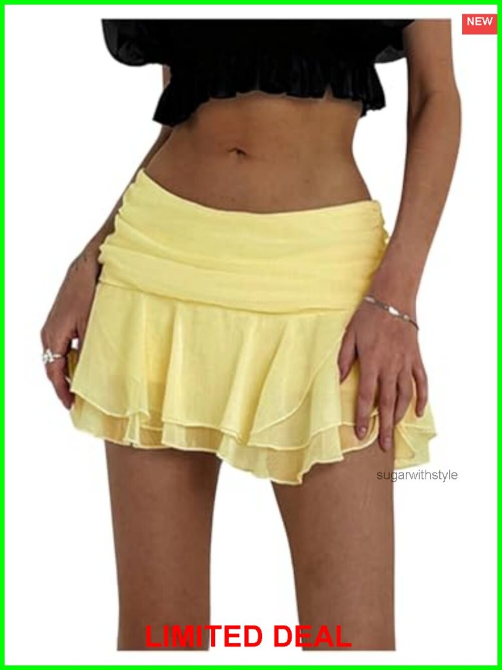 MakeMeChic Women's Mini Skirt Tiered Ruffle Flared Party Skirt